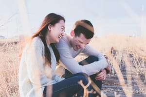happy laughing lovers