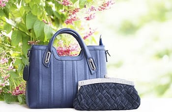 blue handbag
