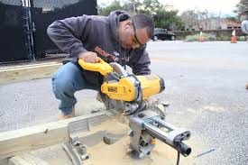 using a miter saw 